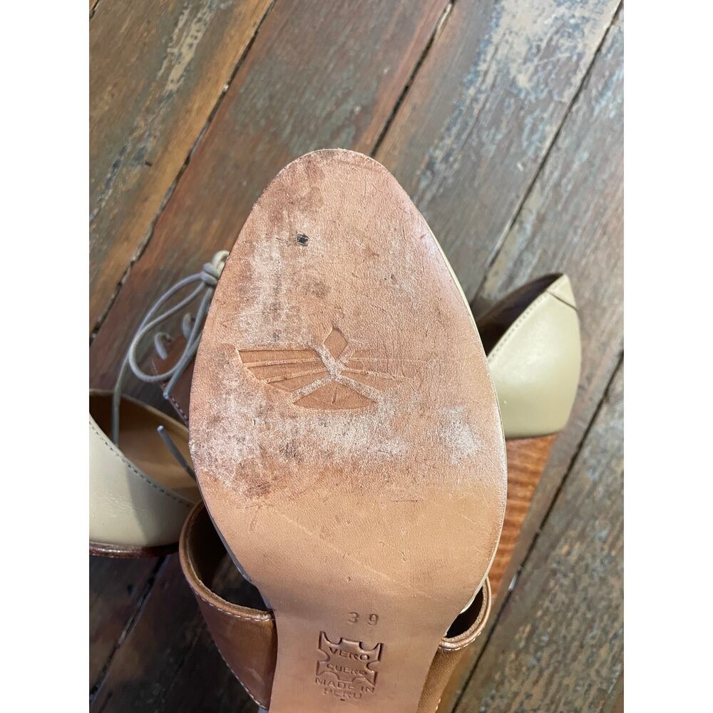 Fortress of Inca Ellie Leather Block Heel Lace Up Shoes Women 39 US 8.5 9 - Picture 12 of 13